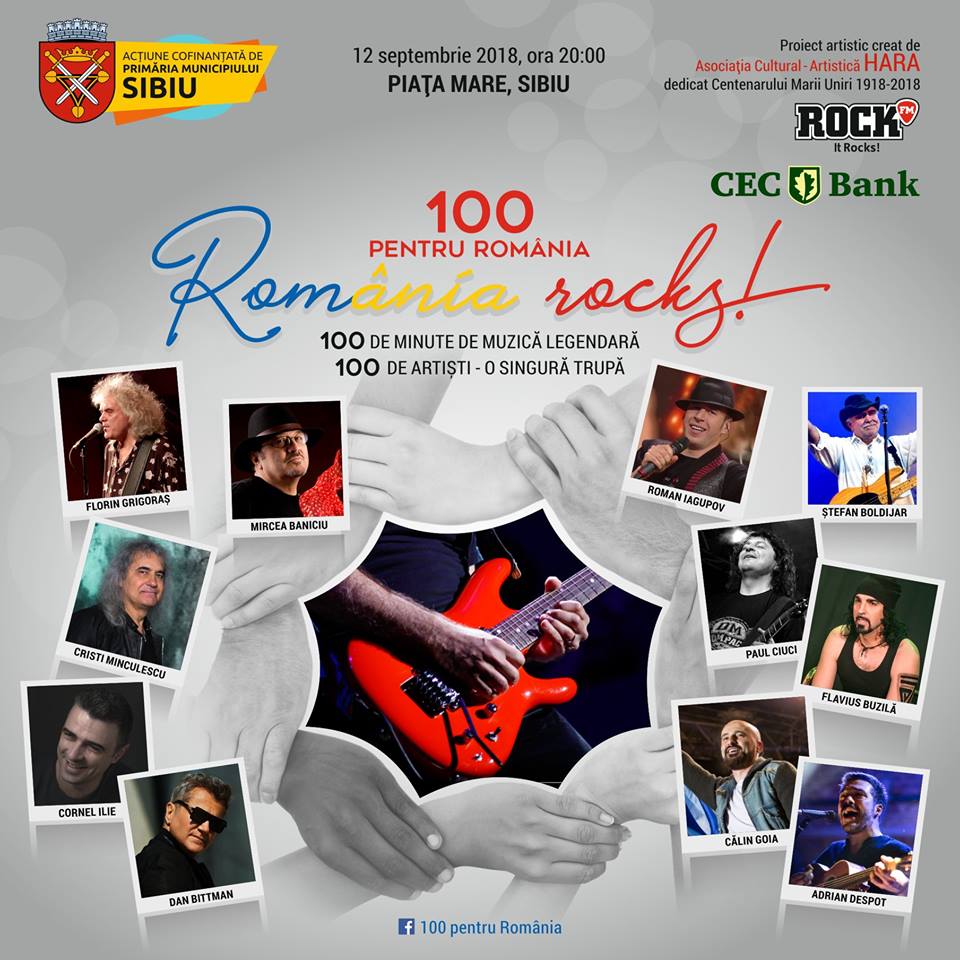 Evenimentul rock „100 pentru România” se desfășoară la Sibiu