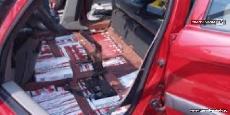 Peste 500 pachete ţigări descoperite într-un autoturism