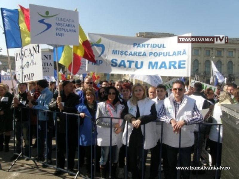 PMP-iști sătmăreni la mitingul Opoziției din capitală