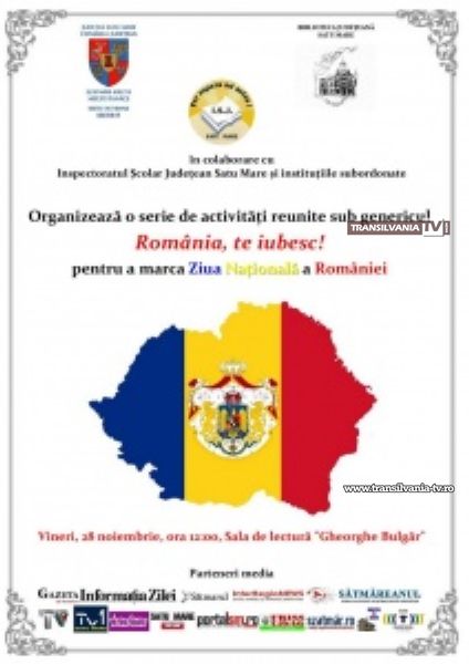 Biblioteca Județeană organizează evenimentul România, te iubesc!