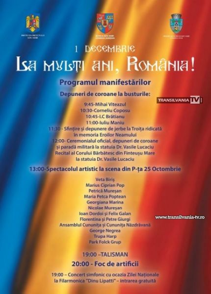 Depuneri de coroane, concerte și fasole cu ciolan de Ziua Naţională