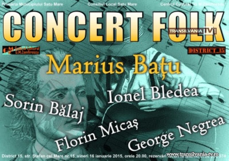 Sfârşit de săptămână cu folk şi blues la District 15