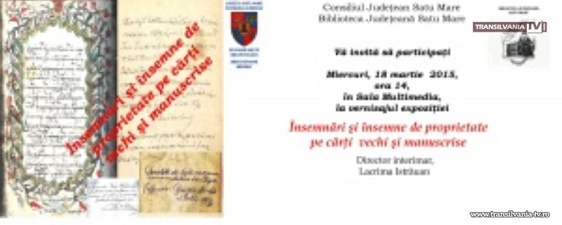 Expoziţie foto-documentară de însemnări și însemne pe cărți vechi
