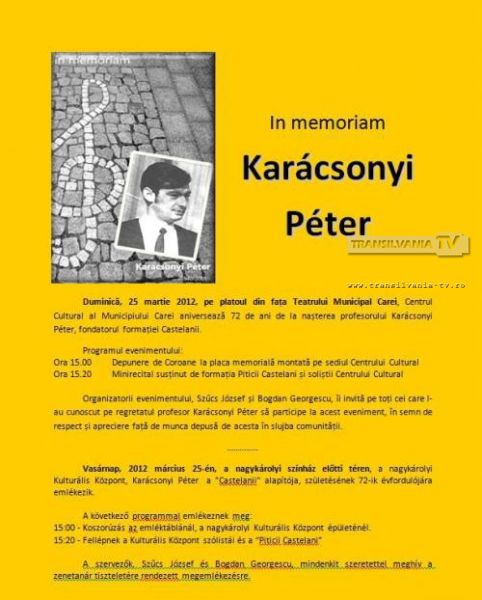 Legenda continuă- Karácsonyi Péter comemorat prin muzică