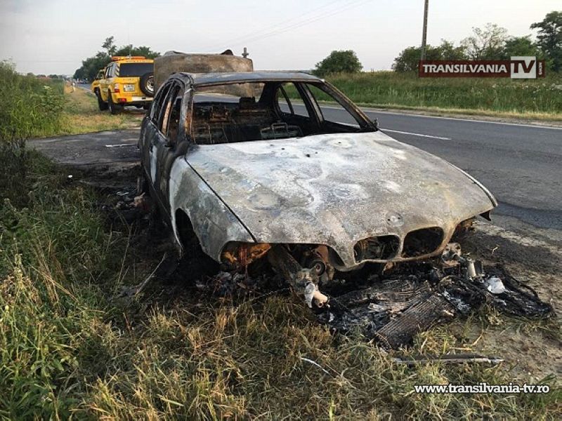 BMW-ul unui diasporean a ars la câțiva metri de intrarea în România