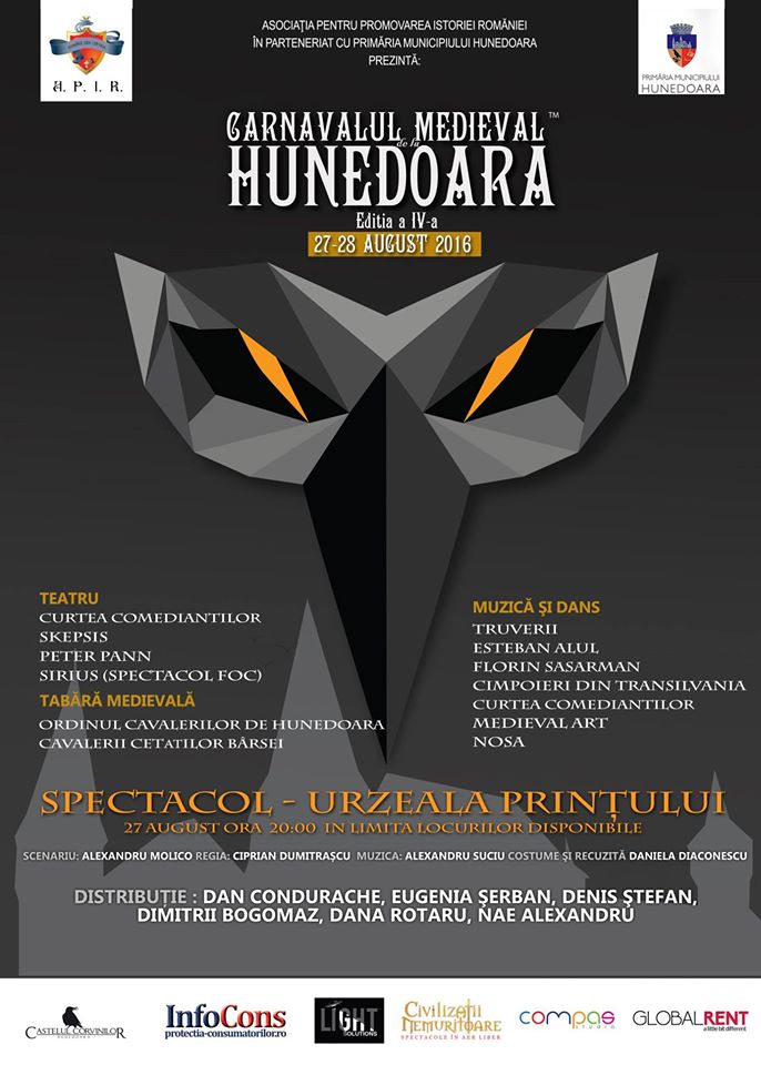A IV-a ediţie a Carnavalului Medieval Hunedoara se desfășoară în perioada 27-28 august