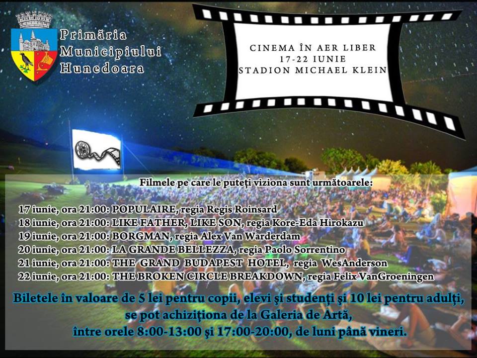 Cinema în aer liber, pe stadionul Michael Klein din Hunedoara
