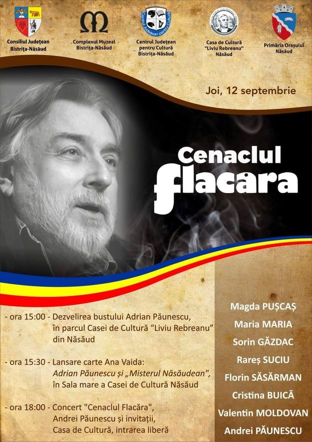 Eveniment dedicat poetului Adrian Păunescu, în Năsăud