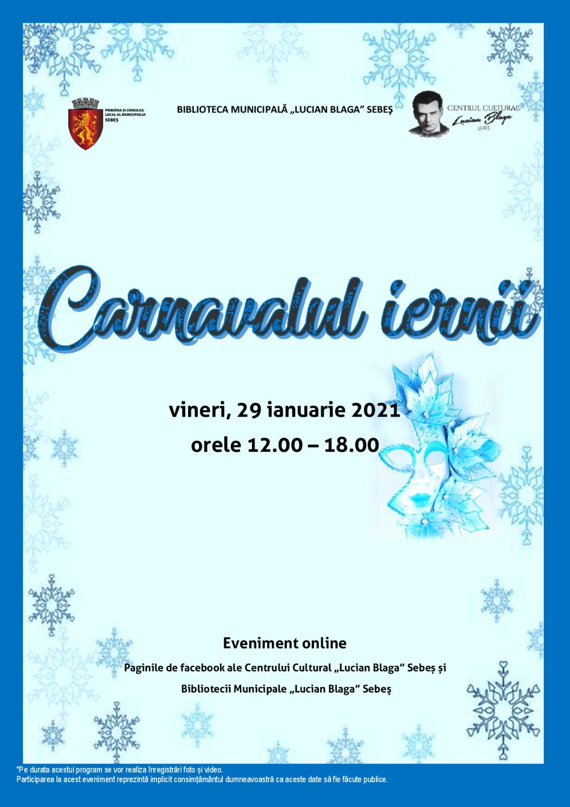”Carnavalul iernii” – o tradiție care se păstrează la Sebeș, chiar dacă a fost transpusă în mediul online din pricina pandemiei