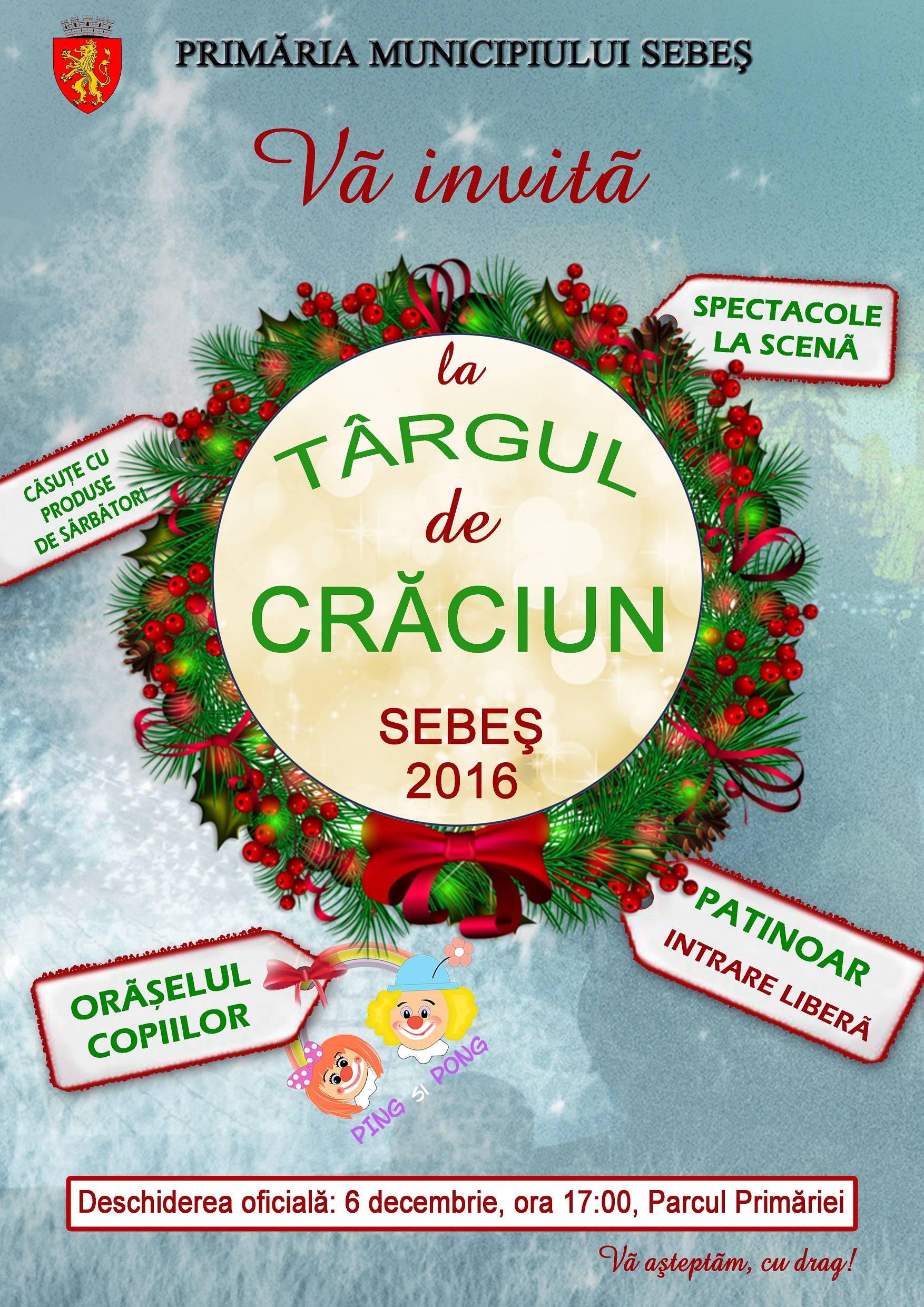 Deschiderea oficială a Târgului de Crăciun Sebeș, 6 decembrie, ora 17, Parcul Primăriei