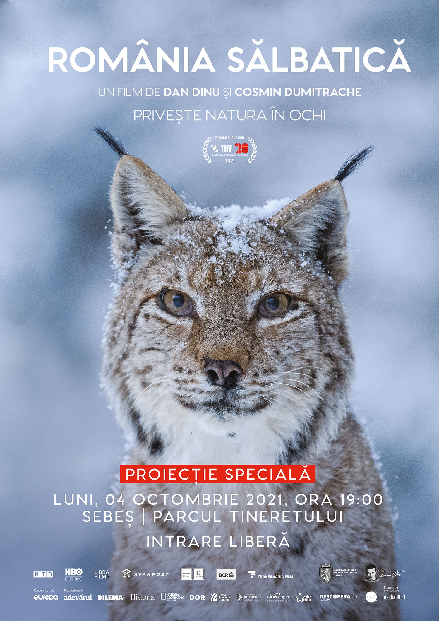 Filmul ,,Romania Salbatica” la Sebes, luni 4 octombrie 2021