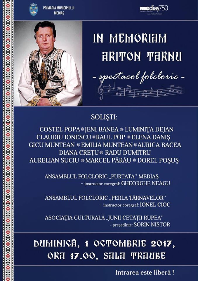Spectacol folcloric „In Memoriam Ariton Tarnu” la Mediaș