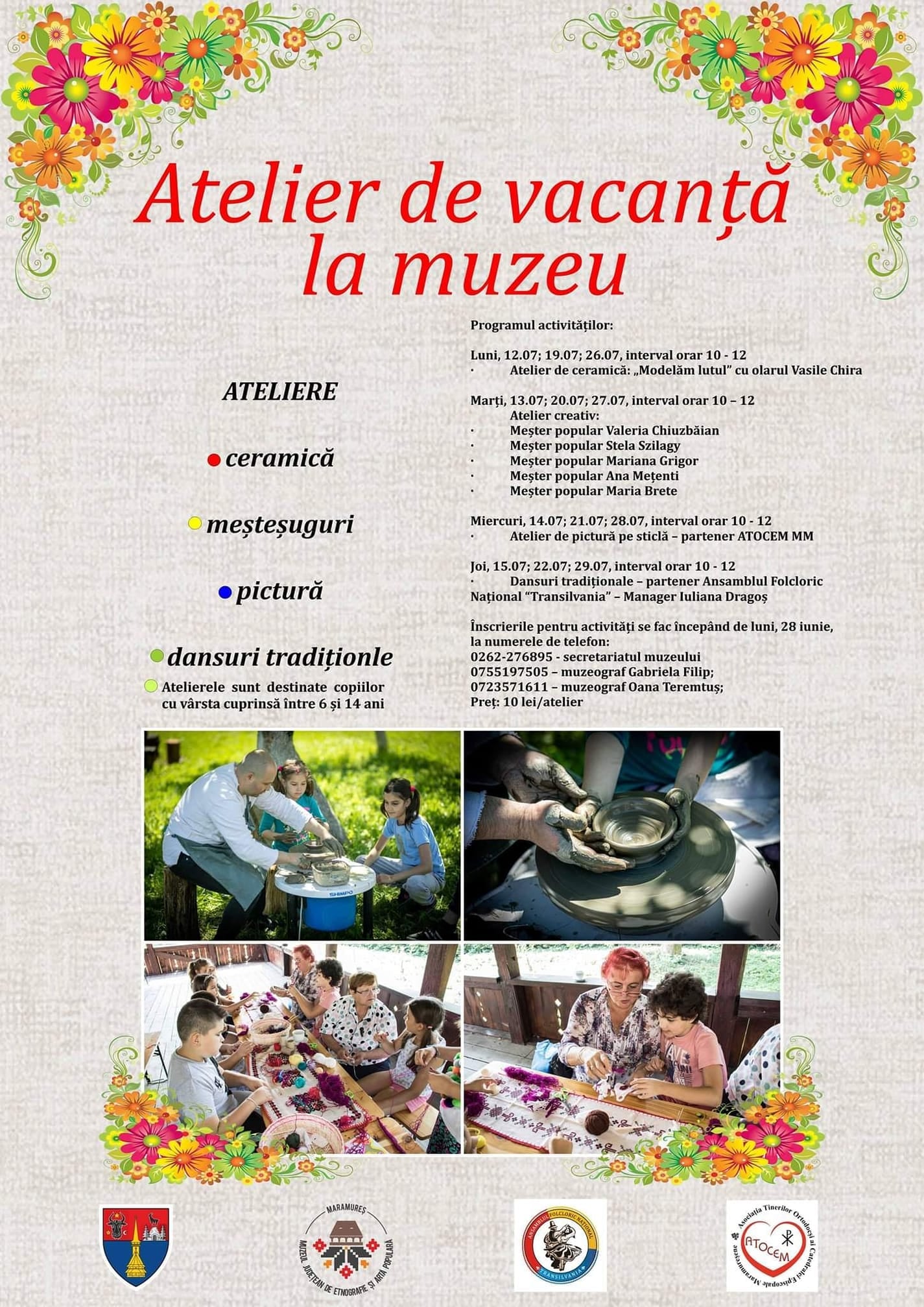 Ateliere de vacanță la Muzeul Satului din Baia Mare