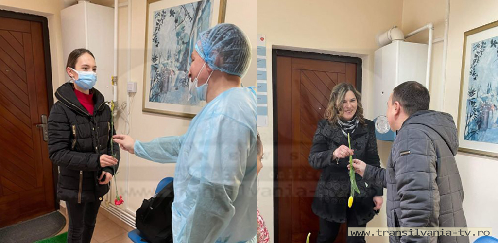 Se-ntâmplă o dată-n an! Toate pacientele unui cabinet stomatologic au fost ”anesteziate” cu flori