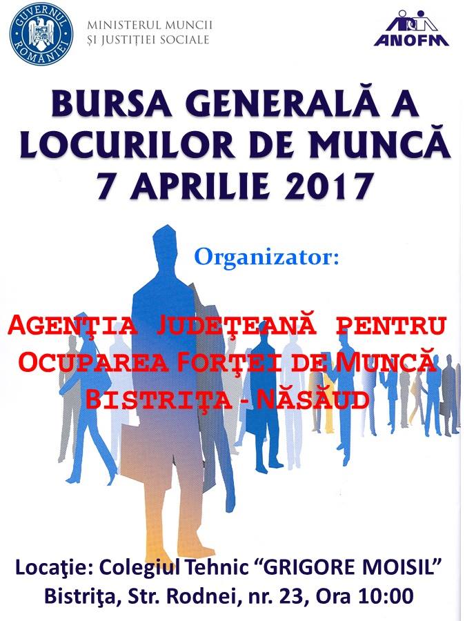 AJOFM Bistrița-Năsăud: Bursa generală a locurilor de muncă (7 aprilie)