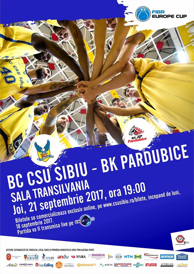CSU Sibiu debutează joi în FIBA Europe Cup
