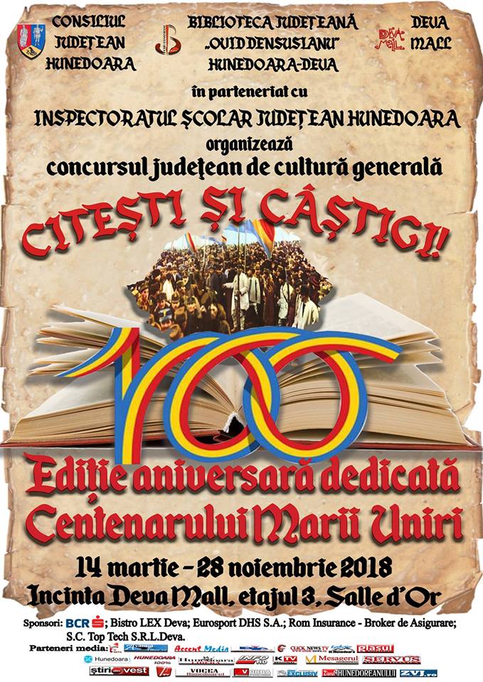 A cincea ediție a concursului județean de cultură generală „Citești și câștigi!”, la Deva