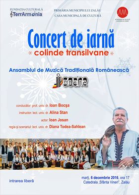 Zalău: Concert de iarnă – Colinde transilvane (marți, 6 decembrie)