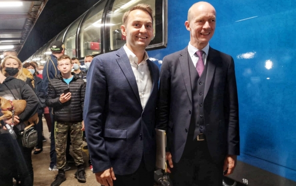 Connecting Europe Express, trenul-simbol al Europei, a staționat în Gara din Oradea