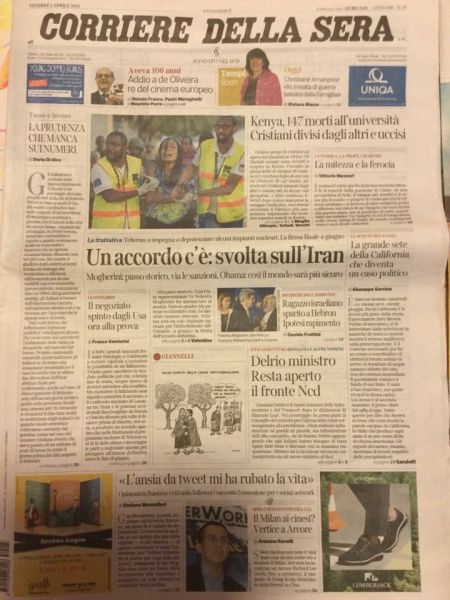 Cel mai important cotidian italian, Corriere Della Sera, elogiază transformarea Cetății Alba Carolina