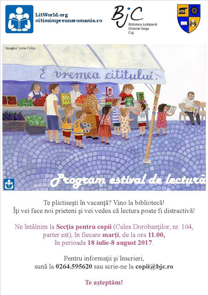 Program estival de lectură la Biblioteca Județeană „Octavian Goga” Cluj Napoca
