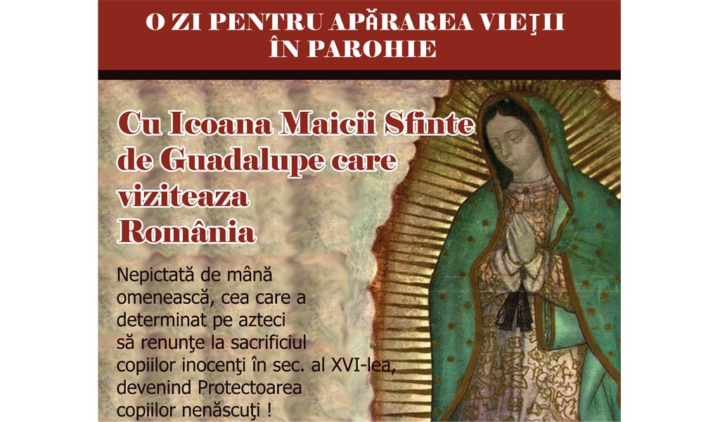 Icoana pelerină a Sfintei Fecioarei de Guadalupe va ajunge în Satu Mare