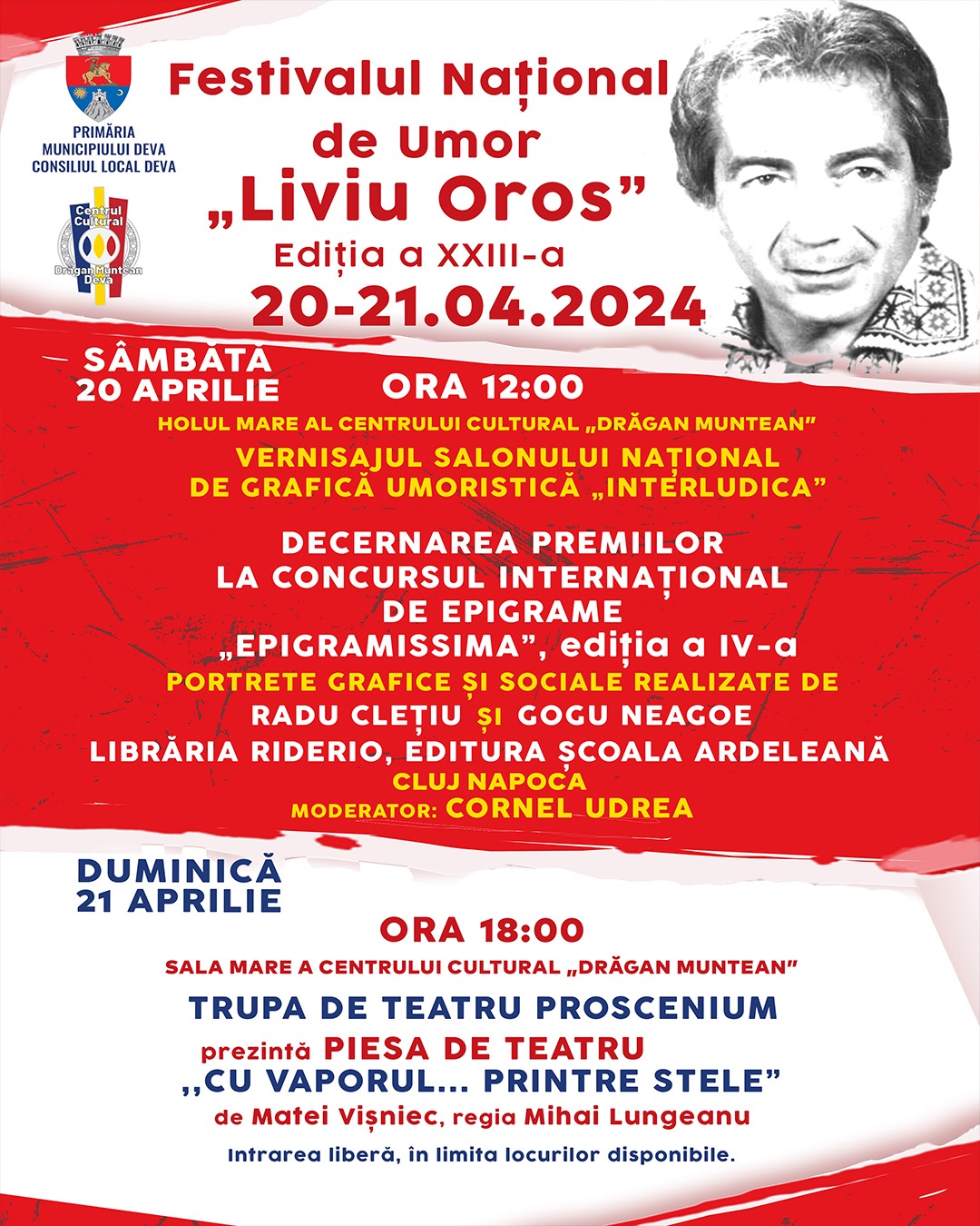 O nouă ediție a Festivalului Național de Umor „Liviu Oros”, are loc la Deva