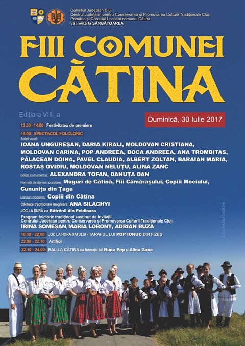 Sărbători tradiționale la Cătina, Frata și Nadășu (duminică, 30 iulie)