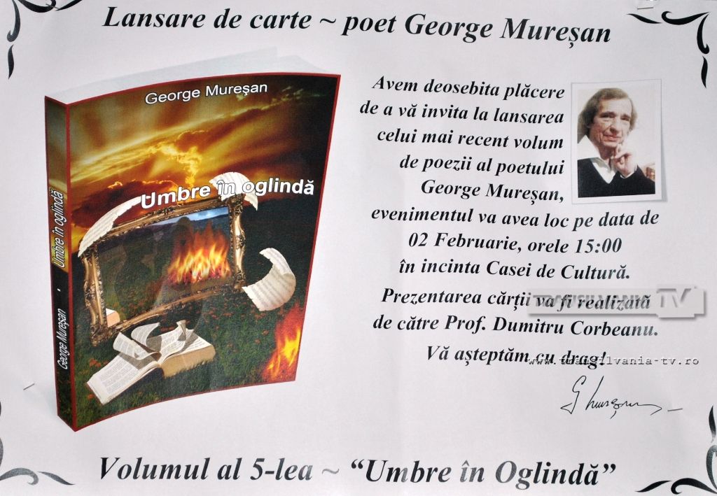 Șimleu Silvaniei: Scriitorul George Mureșan și-a lansat volumul de poezii „Umbre în oglindă”