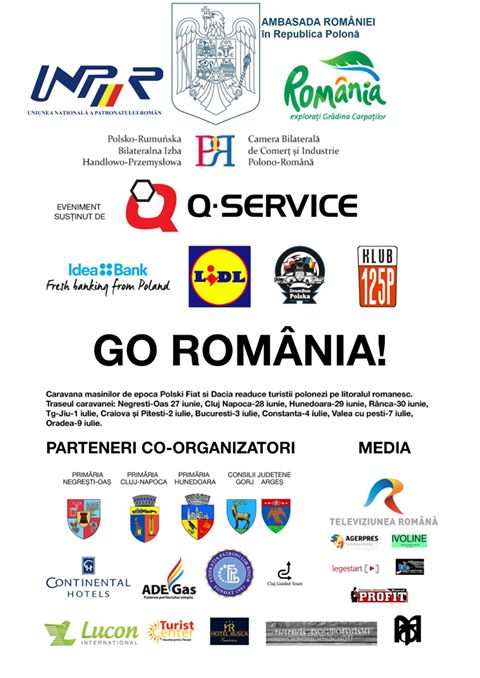 Caravana „Go Romania” ajunge în Hunedoara (joi, 29 iunie)