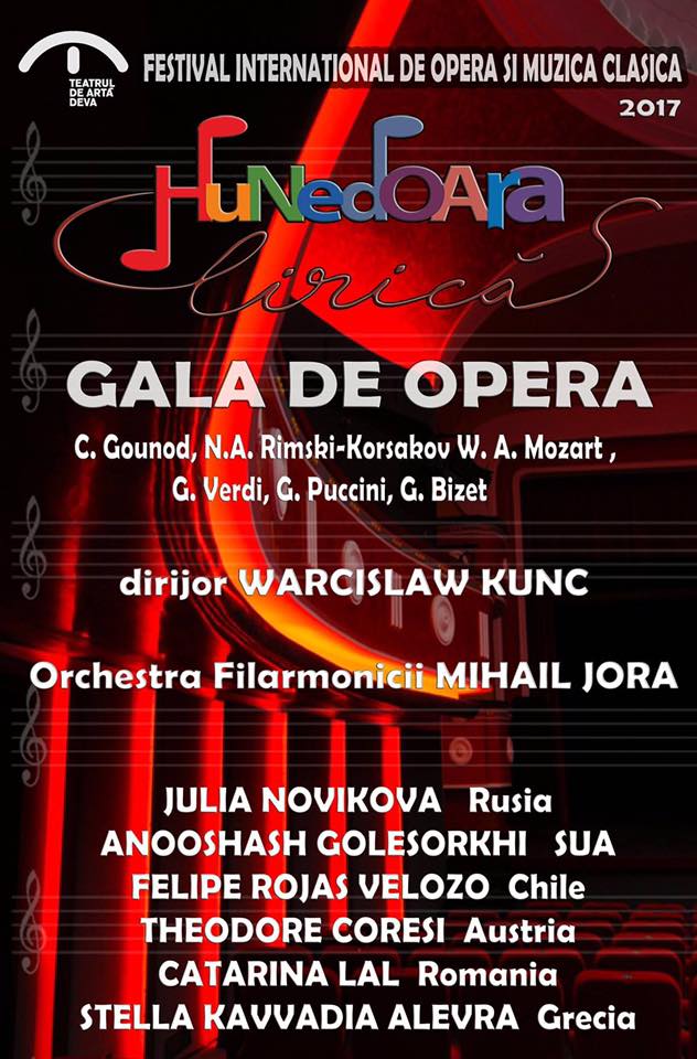 Festivalul internaţional de operă şi muzică clasică “Hunedoara Lirică” 2017 se desfășoară în Deva