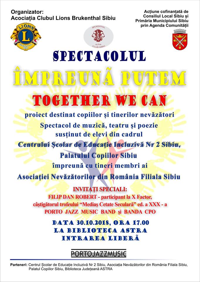 Proiect destinat copiilor și tinerilor nevăzători din Sibiu