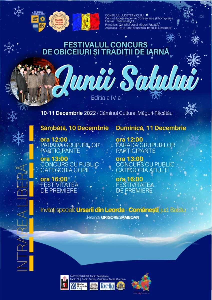 Cete de colindători din trei județe se vor întrece în cadrul festivalului-concurs „Junii satului”