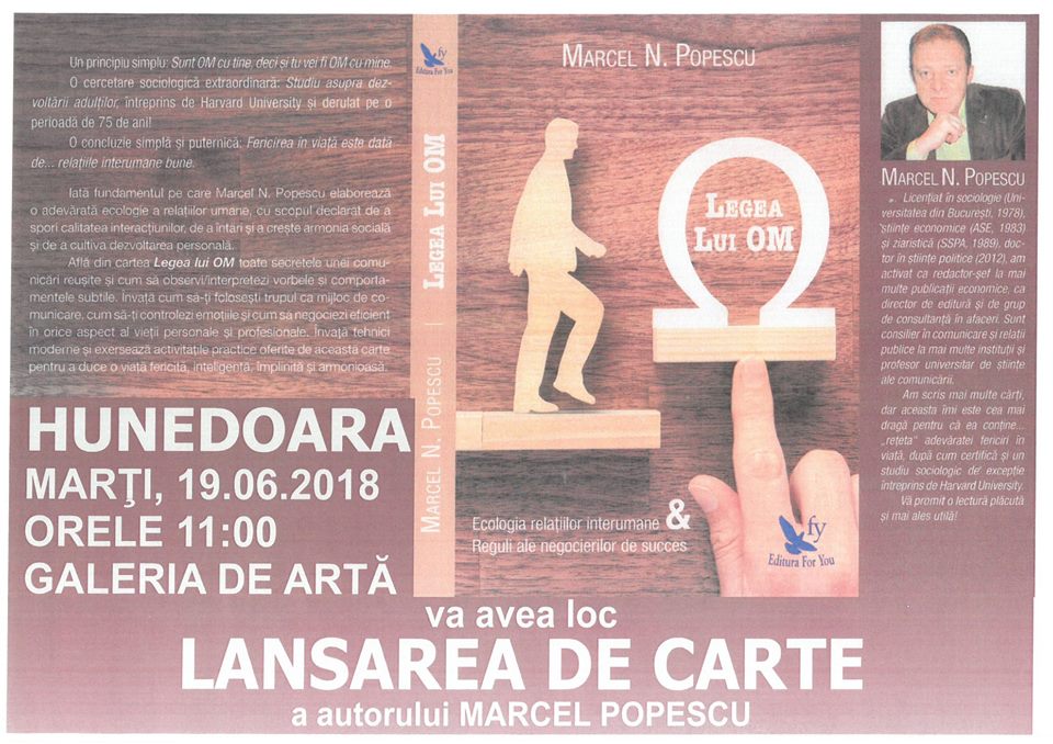 Lansare de carte Marcel Popescu, la Hunedoara