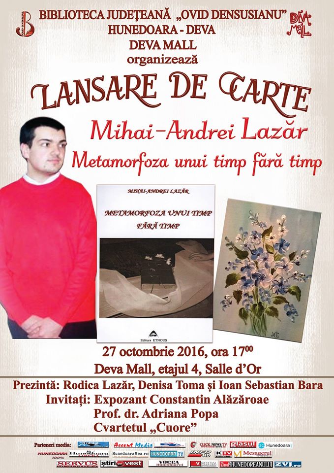 Deva: Lansare de carte – Mihai Andrei Lazăr (27 octombrie, ora 17)