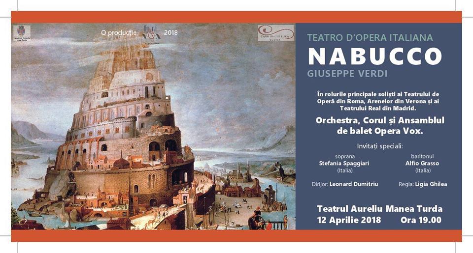 „Nabucco” se va juca în 12 aprilie la Turda
