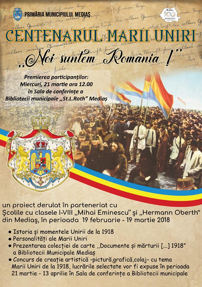 „Noi suntem România”, la Biblioteca Municipală ,,St. L. Roth” Mediaș