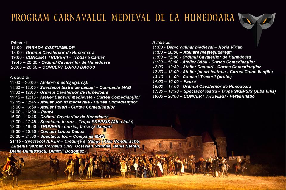 Ediția a 2-a a Carnavalului Medieval de la Hunedoara se desfășoară în acest weekend