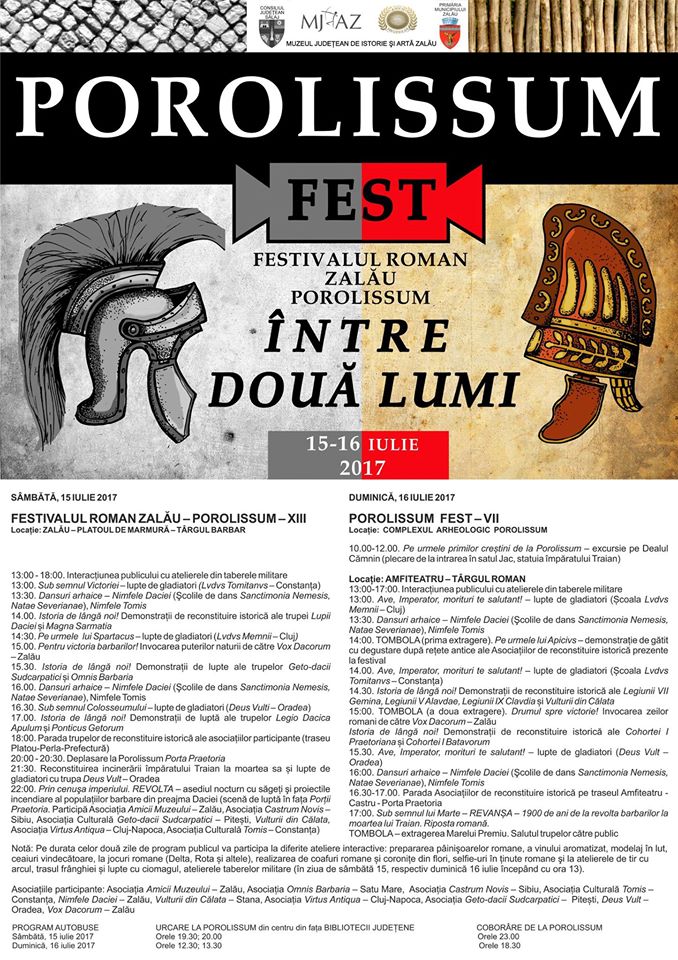 Festivalul Roman Zalău și Porolissum Fest se desfășoară în perioada 15-16 iulie
