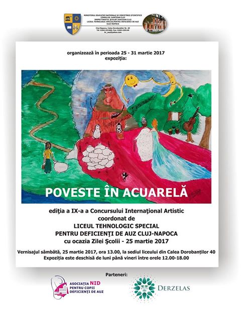 Expoziţia „Poveste în acuarelă” la Liceul pentru Deficienţi de Auz Cluj Napoca