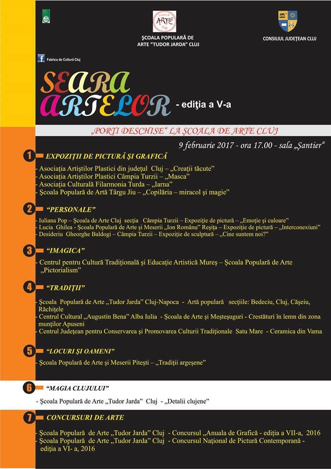 Seara Artelor – Ediţia a V-a la Şcoala Populară de Arte ,,Tudor Jarda” Cluj Napoca