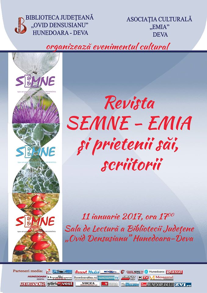 Deva: Revista Semne-Emia va fi lansată pe 11 ianuarie (ora 17)