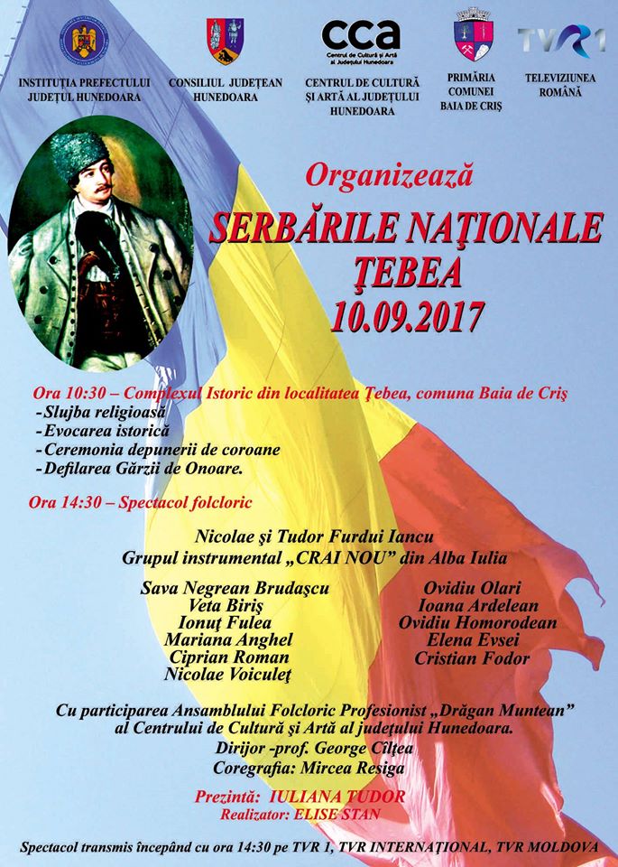 Serbările Naționale Țebea se vor desfășura duminică, 10 septembrie
