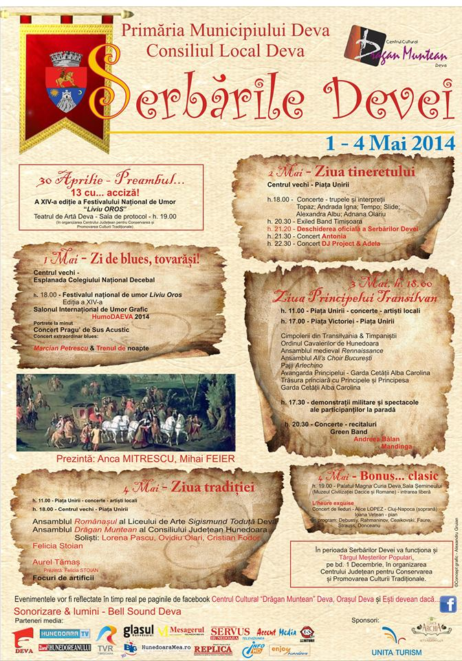 Vezi programul Serbărilor Devei (1-4 mai)