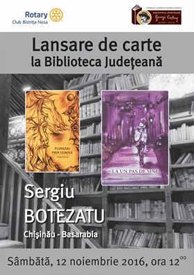 Bistrița: Lansare de carte Sergiu Botezatu