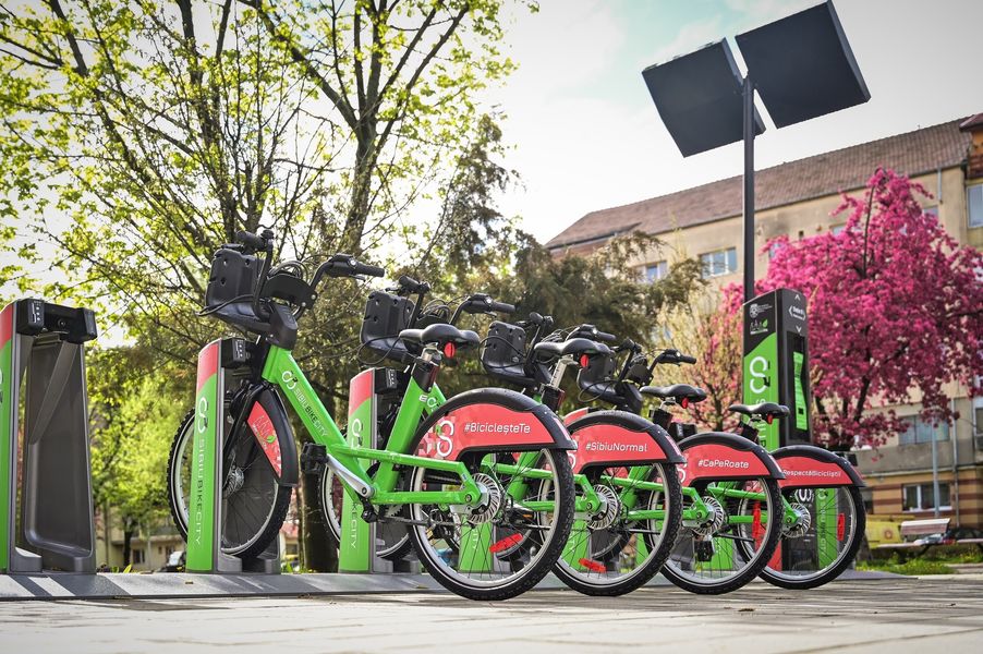 Sistemul public de închiriere biciclete Sibiu Bike City se extinde cu încă 8 stații și 100 de biciclete