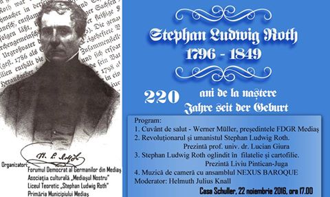 Stephan Ludwig Roth, comemorat la Mediaș