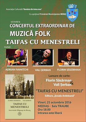 Mediaș: Florin Săsărman și Vali Șerban lansează ”Taifas cu menestreli” în cadrul unui concert folk