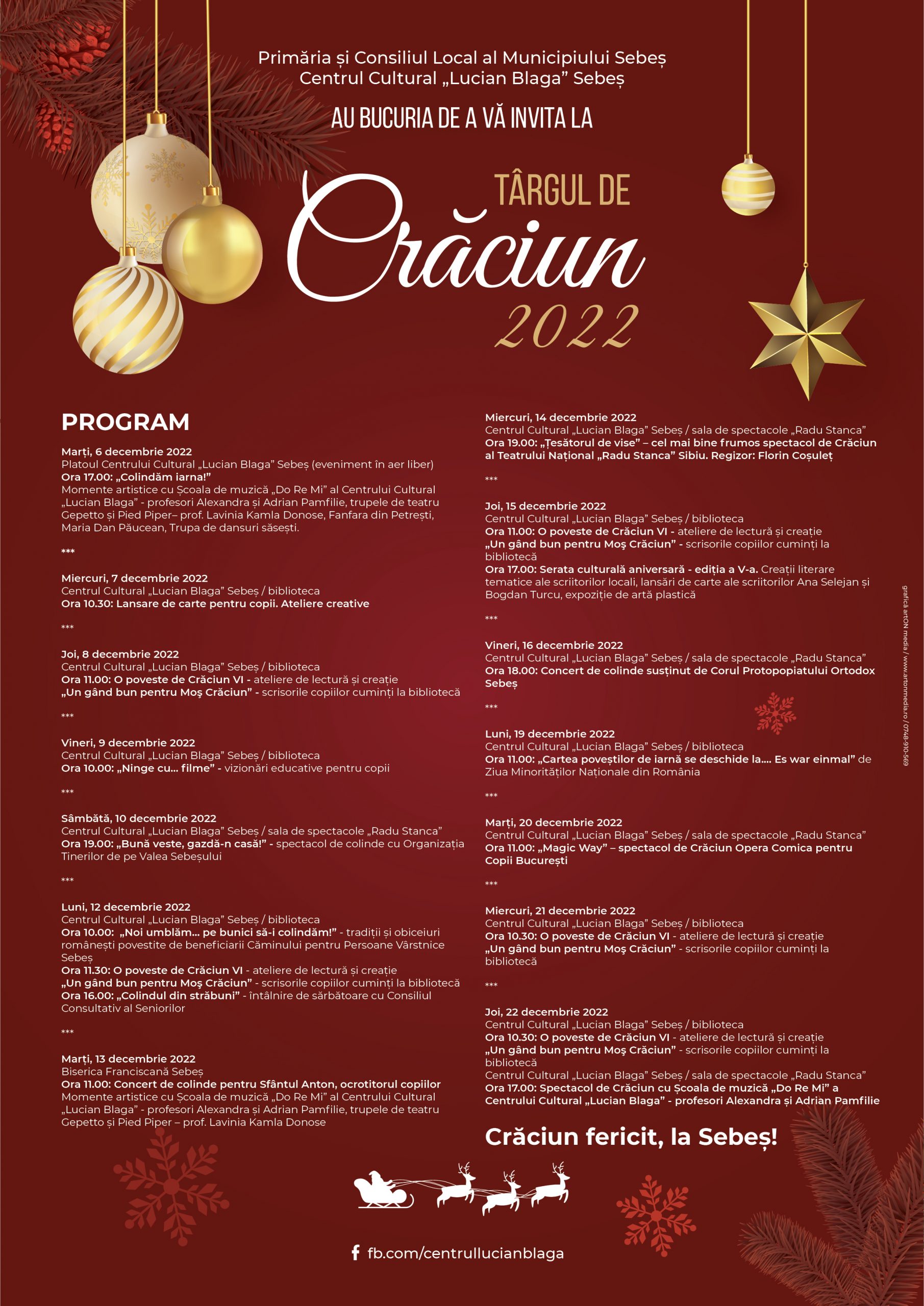 Programul Targului de Craciun la Sebes.