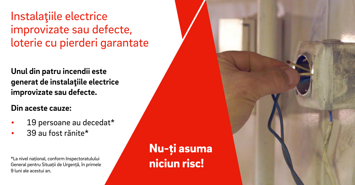 Unul din patru incendii este declanșat de instalaţiile electrice defecte sau improvizate;